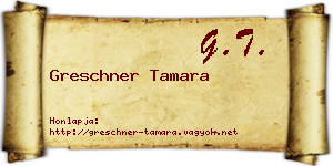 Greschner Tamara névjegykártya